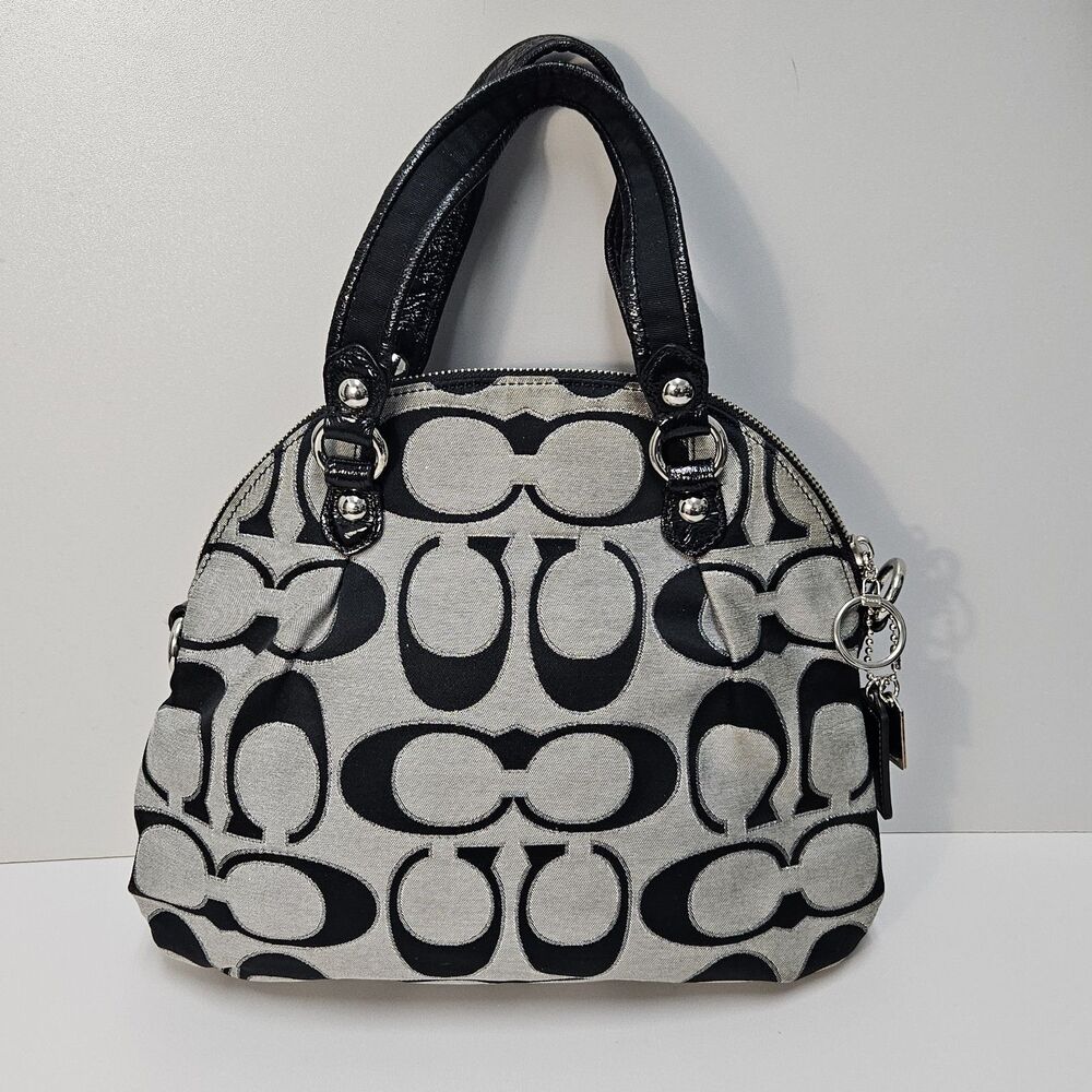 Coach Bags Medium size Purses Poppy Dome Satchel Canvas Leather Set of 3 - Picture 7 of 16